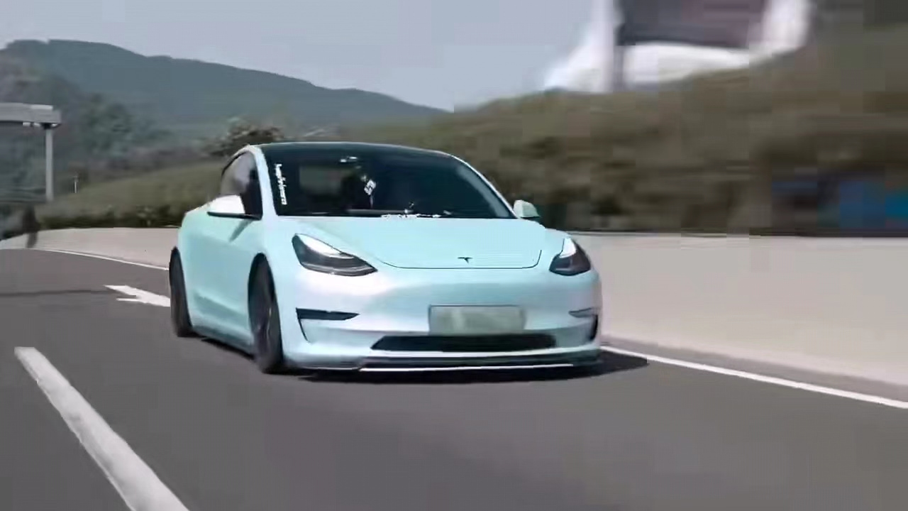 Tesla model 3.Multi-color car film